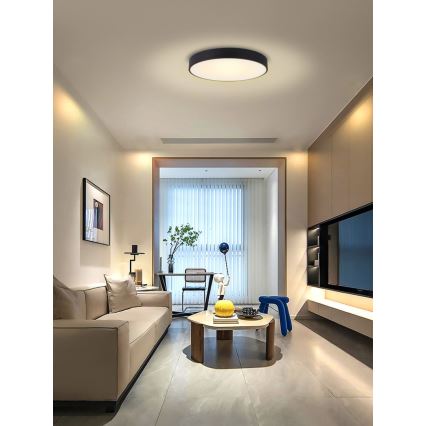 Immax NEO 07202L - LED Димируем плафон RONDATE LED/53W/230V черен Tuya + дистанционно управление