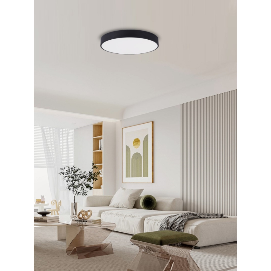 Immax NEO 07202L - LED Димируем плафон RONDATE LED/53W/230V черен Tuya + дистанционно управление