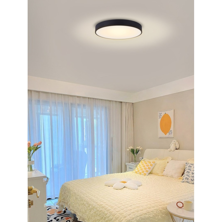 Immax NEO 07202L - LED Димируем плафон RONDATE LED/53W/230V черен Tuya + дистанционно управление