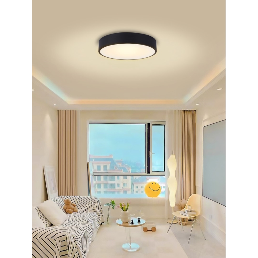 Immax NEO 07202L - LED Димируем плафон RONDATE LED/53W/230V черен Tuya + дистанционно управление