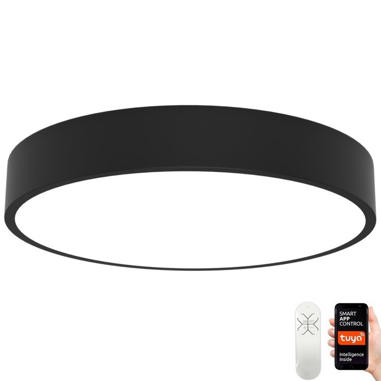 Immax NEO 07202L - LED Димируем плафон RONDATE LED/53W/230V черен Tuya + дистанционно управление