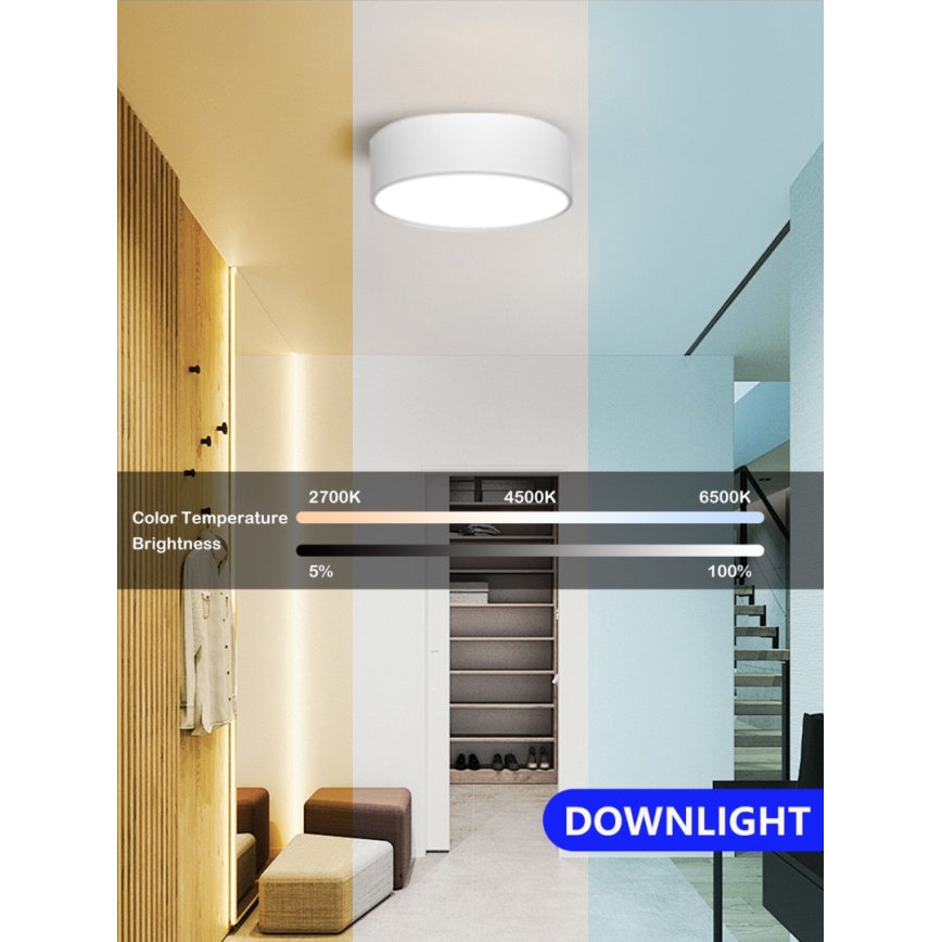 Immax NEO 07204L - LED Димируем плафон RONDATE LED/18W/230V 3000-6000K бял Tuya + дистанционно управление