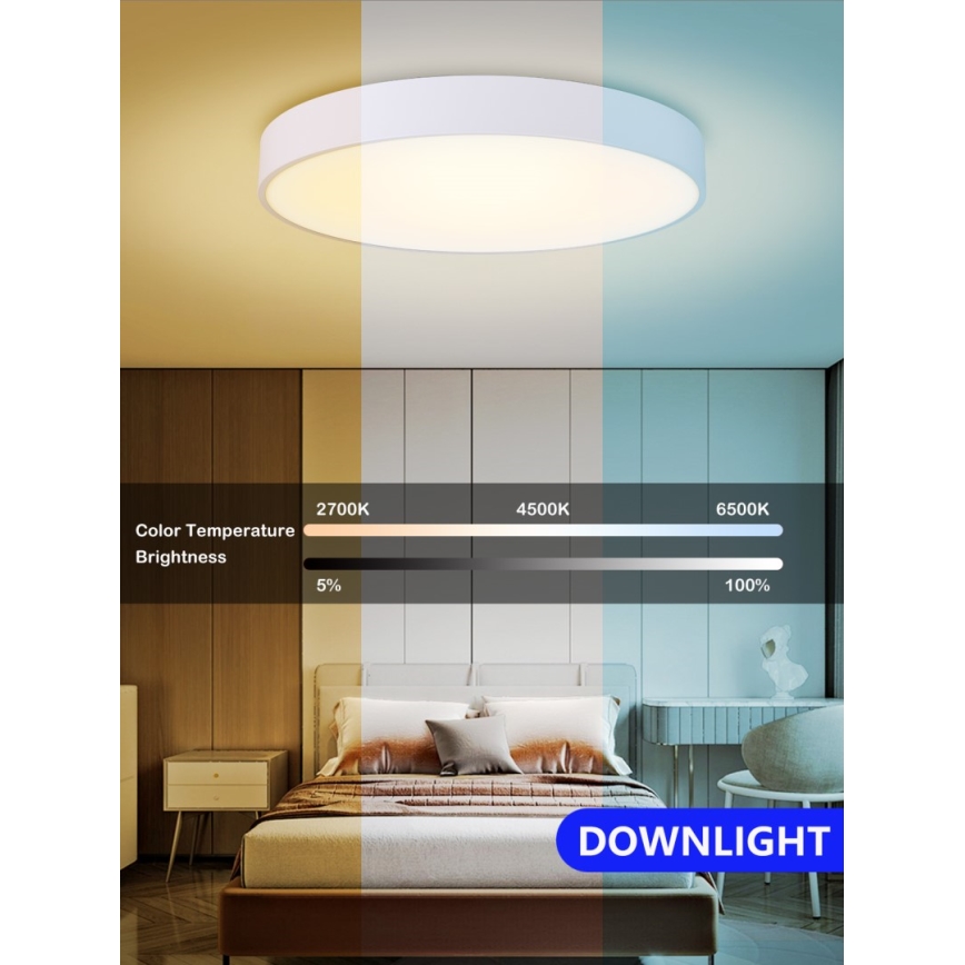 Immax NEO 07206L - LED Димируем плафон RONDATE LED/53W/230V бял Tuya + дистанционно управление
