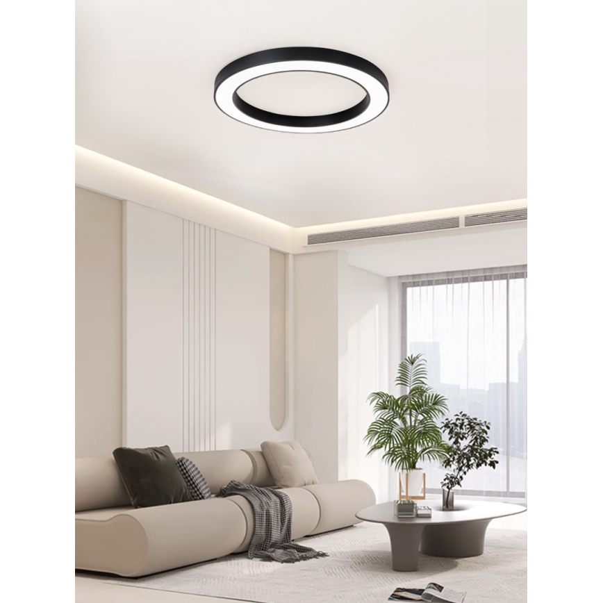 Immax NEO 07210L - LED Димируем плафон PASTEL LED/68W/230V 95 см черен Tuya + дистанционно управление