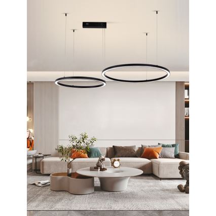 Immax NEO 07216L - LED Димируем пендел FINO LED/93W/230V 60/80 см черен Tuya + дистанционно управление