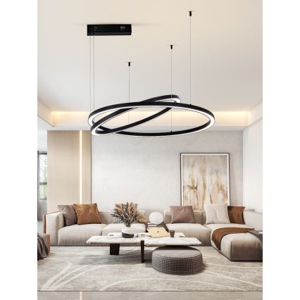 Immax NEO 07216L - LED Димируем пендел FINO LED/93W/230V 60/80 см черен Tuya + дистанционно управление