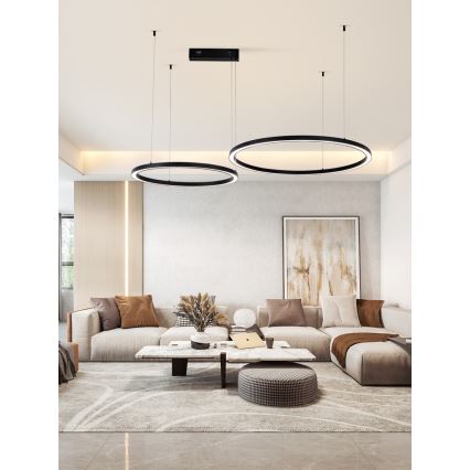 Immax NEO 07216L - LED Димируем пендел FINO LED/93W/230V 60/80 см черен Tuya + дистанционно управление