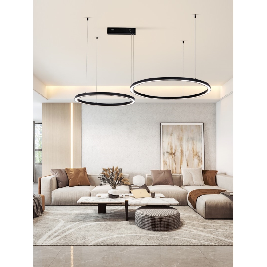 Immax NEO 07216L - LED Димируем пендел FINO LED/93W/230V 60/80 см черен Tuya + дистанционно управление