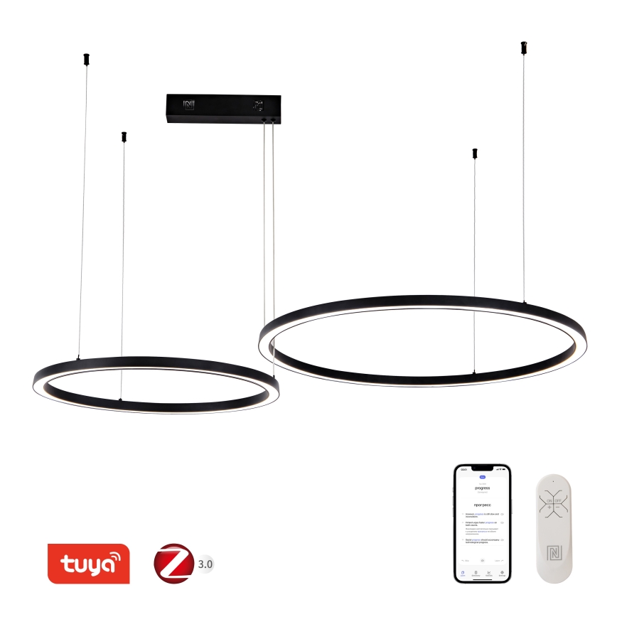 Immax NEO 07216L - LED Димируем пендел FINO LED/93W/230V 60/80 см черен Tuya + дистанционно управление