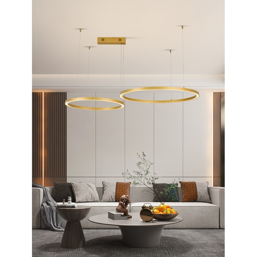 Immax NEO 07218L - LED Димируем пендел FINO LED/93W/230V 60/80 см златист Tuya + дистанционно управление
