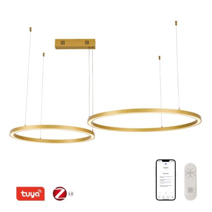 Immax NEO 07218L - LED Димируем пендел FINO LED/93W/230V 60/80 см златист Tuya + дистанционно управление