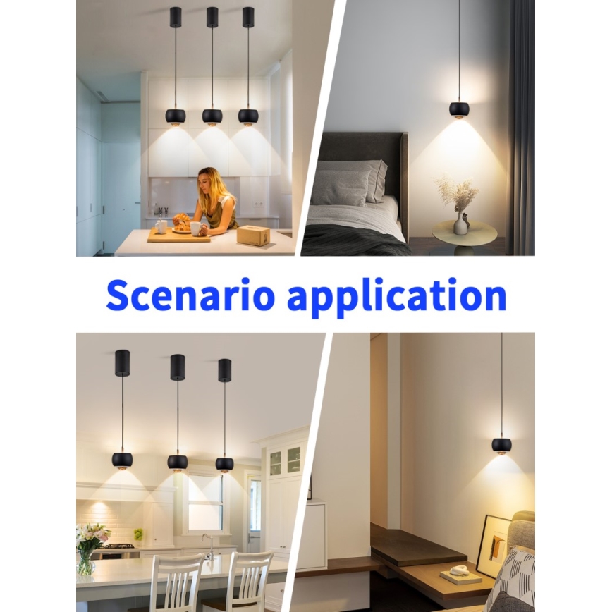 Immax NEO 07219L - LED Димируем пендел DORMINE LED/6W/230V матов черен Tuya + дистанционно управление
