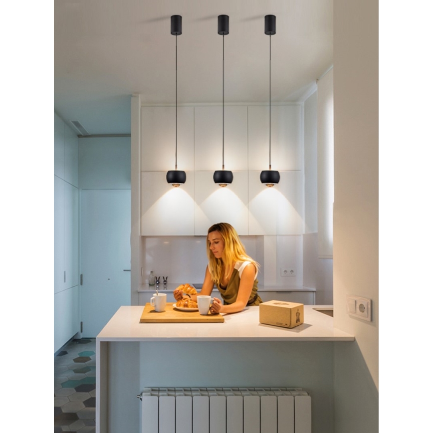 Immax NEO 07219L - LED Димируем пендел DORMINE LED/6W/230V матов черен Tuya + дистанционно управление