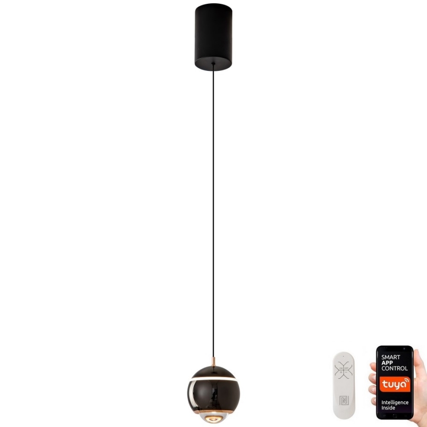 Immax NEO 07220L - LED Димируем пендел DORMINE LED/6W/230V лъскаво черен Tuya + дистанционно управление