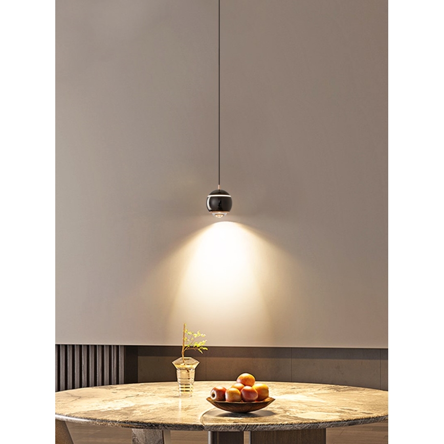 Immax NEO 07220L - LED Димируем пендел DORMINE LED/6W/230V лъскаво черен Tuya + дистанционно управление