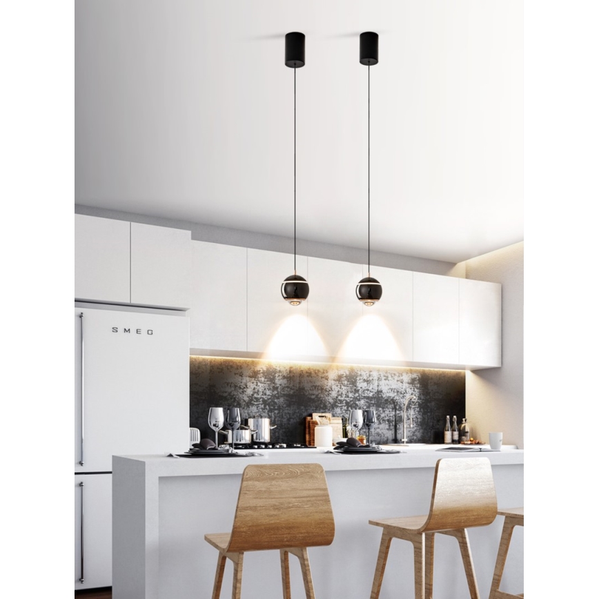 Immax NEO 07220L - LED Димируем пендел DORMINE LED/6W/230V лъскаво черен Tuya + дистанционно управление