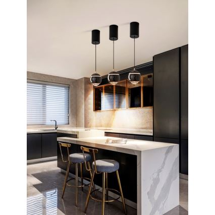 Immax NEO 07220L - LED Димируем пендел DORMINE LED/6W/230V лъскаво черен Tuya + дистанционно управление