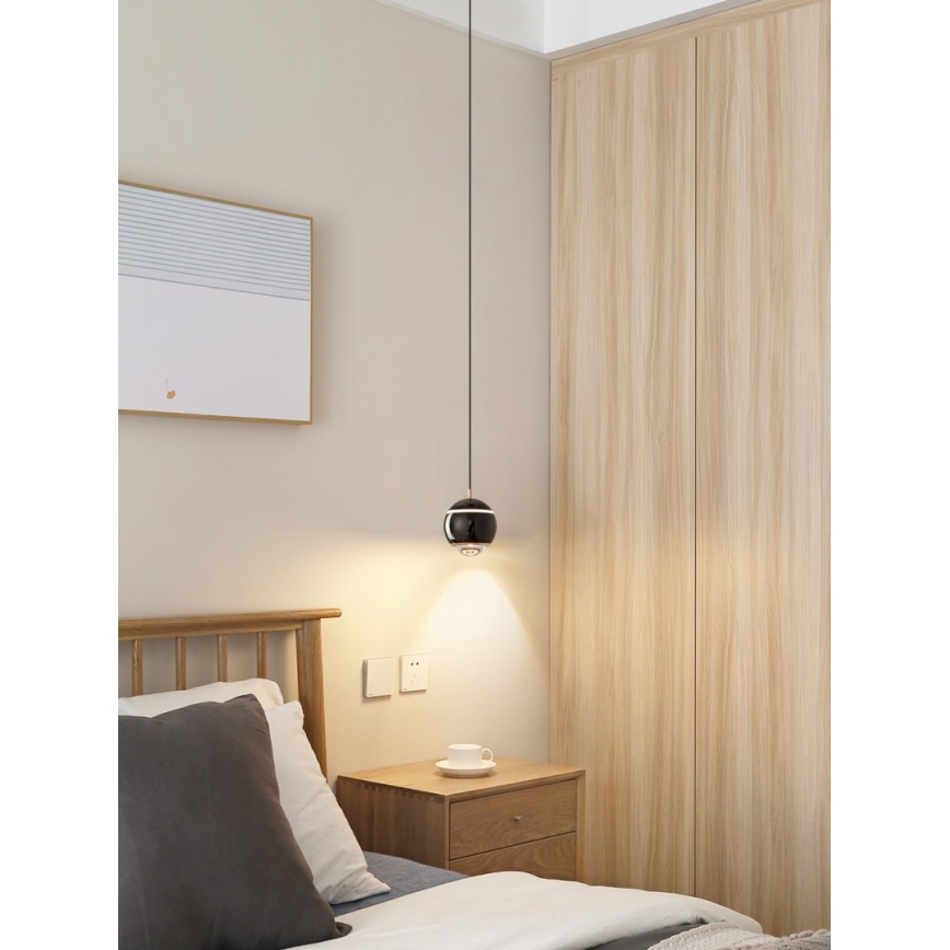 Immax NEO 07220L - LED Димируем пендел DORMINE LED/6W/230V лъскаво черен Tuya + дистанционно управление