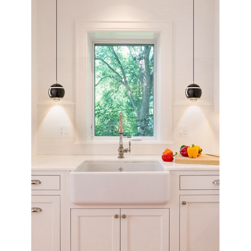 Immax NEO 07220L - LED Димируем пендел DORMINE LED/6W/230V лъскаво черен Tuya + дистанционно управление