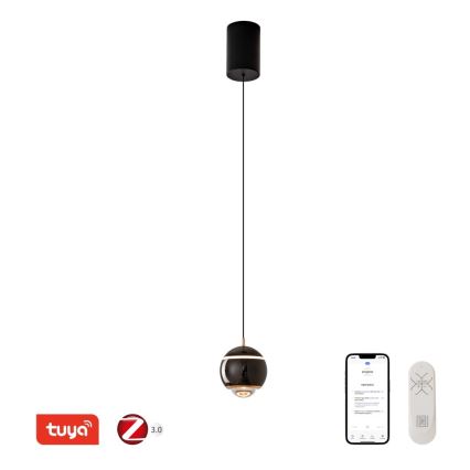 Immax NEO 07220L - LED Димируем пендел DORMINE LED/6W/230V лъскаво черен Tuya + дистанционно управление