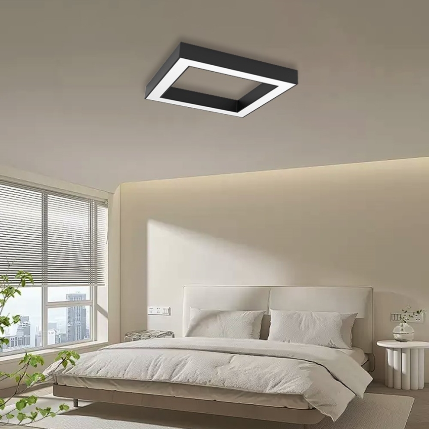 Immax NEO 07239L - LED Димируем плафон CANTO LED/60W/230V черен Tuya + дистанционно управление