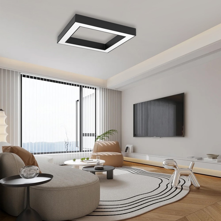Immax NEO 07239L - LED Димируем плафон CANTO LED/60W/230V черен Tuya + дистанционно управление