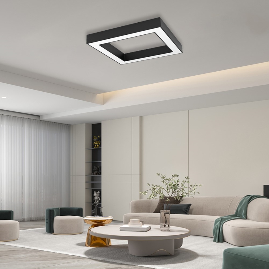 Immax NEO 07239L - LED Димируем плафон CANTO LED/60W/230V черен Tuya + дистанционно управление