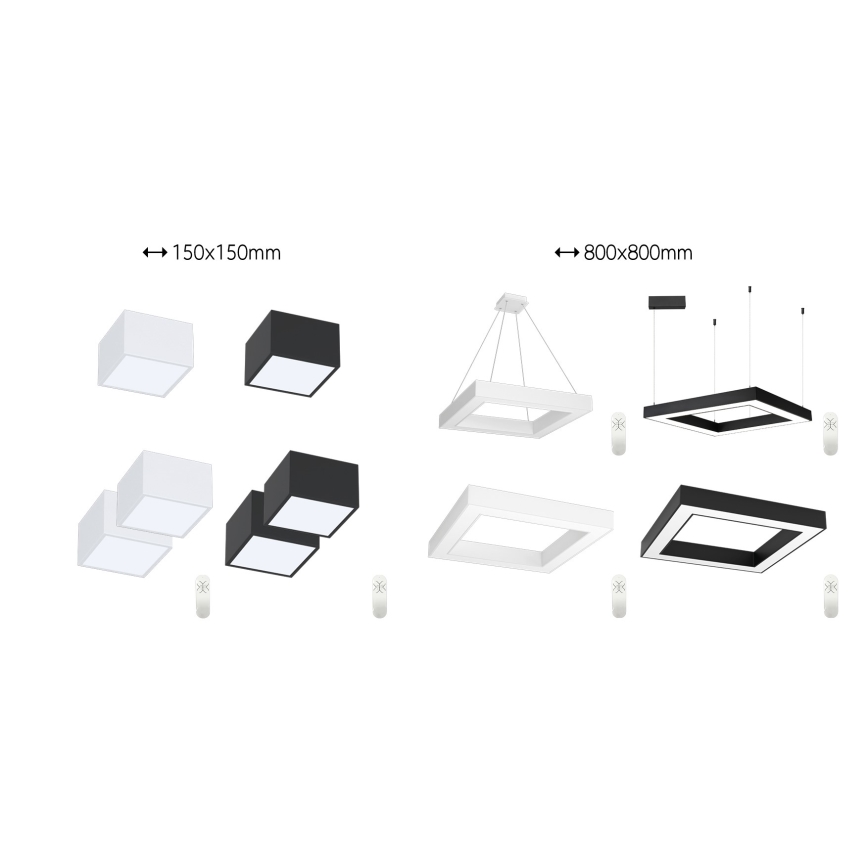 Immax NEO 07239L - LED Димируем плафон CANTO LED/60W/230V черен Tuya + дистанционно управление