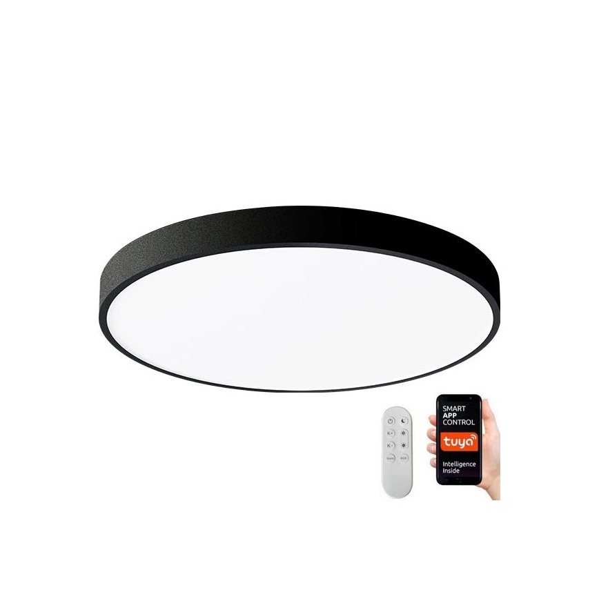 Immax NEO 07248L - LED Димируем плафон NEO LITE SEMPLICI LED/36W/230V 3000-6000K Wi-Fi Tuya черен + дистанционно управление