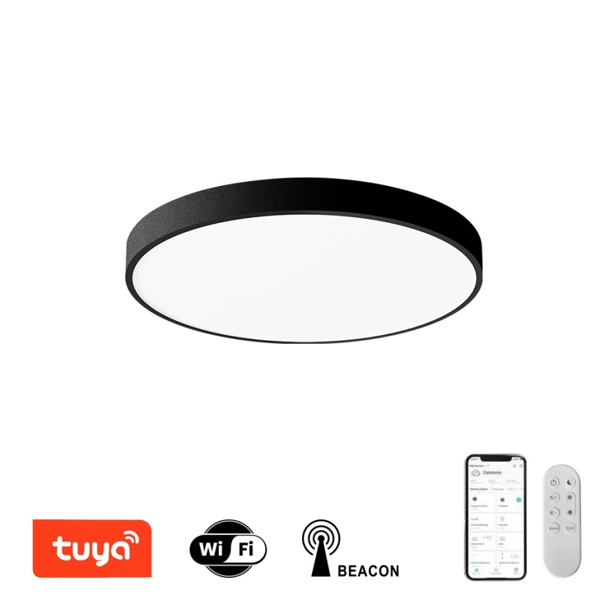 Immax NEO 07248L - LED Димируем плафон NEO LITE SEMPLICI LED/36W/230V 3000-6000K Wi-Fi Tuya черен + дистанционно управление