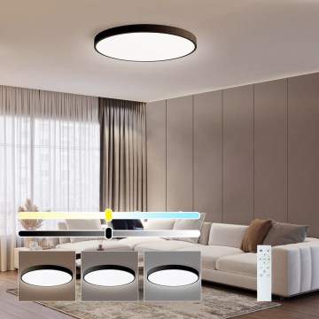 Immax NEO 07250L - LED Димируем плафон NEO LITE SEMPLICI LED/60W/230V 3000-6000K Wi-Fi Tuya черен + дистанционно управление