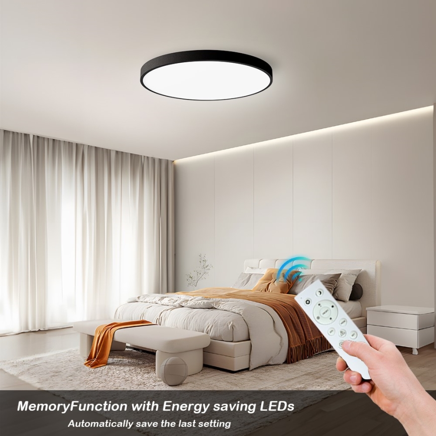 Immax NEO 07250L - LED Димируем плафон NEO LITE SEMPLICI LED/60W/230V 3000-6000K Wi-Fi Tuya черен + дистанционно управление