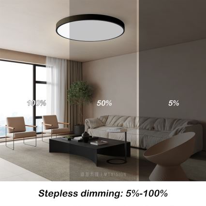 Immax NEO 07250L - LED Димируем плафон NEO LITE SEMPLICI LED/60W/230V 3000-6000K Wi-Fi Tuya черен + дистанционно управление