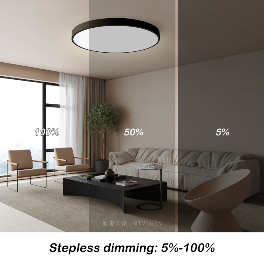 Immax NEO 07250L - LED Димируем плафон NEO LITE SEMPLICI LED/60W/230V 3000-6000K Wi-Fi Tuya черен + дистанционно управление