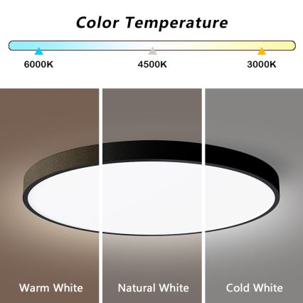 Immax NEO 07250L - LED Димируем плафон NEO LITE SEMPLICI LED/60W/230V 3000-6000K Wi-Fi Tuya черен + дистанционно управление