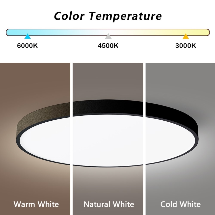 Immax NEO 07250L - LED Димируем плафон NEO LITE SEMPLICI LED/60W/230V 3000-6000K Wi-Fi Tuya черен + дистанционно управление