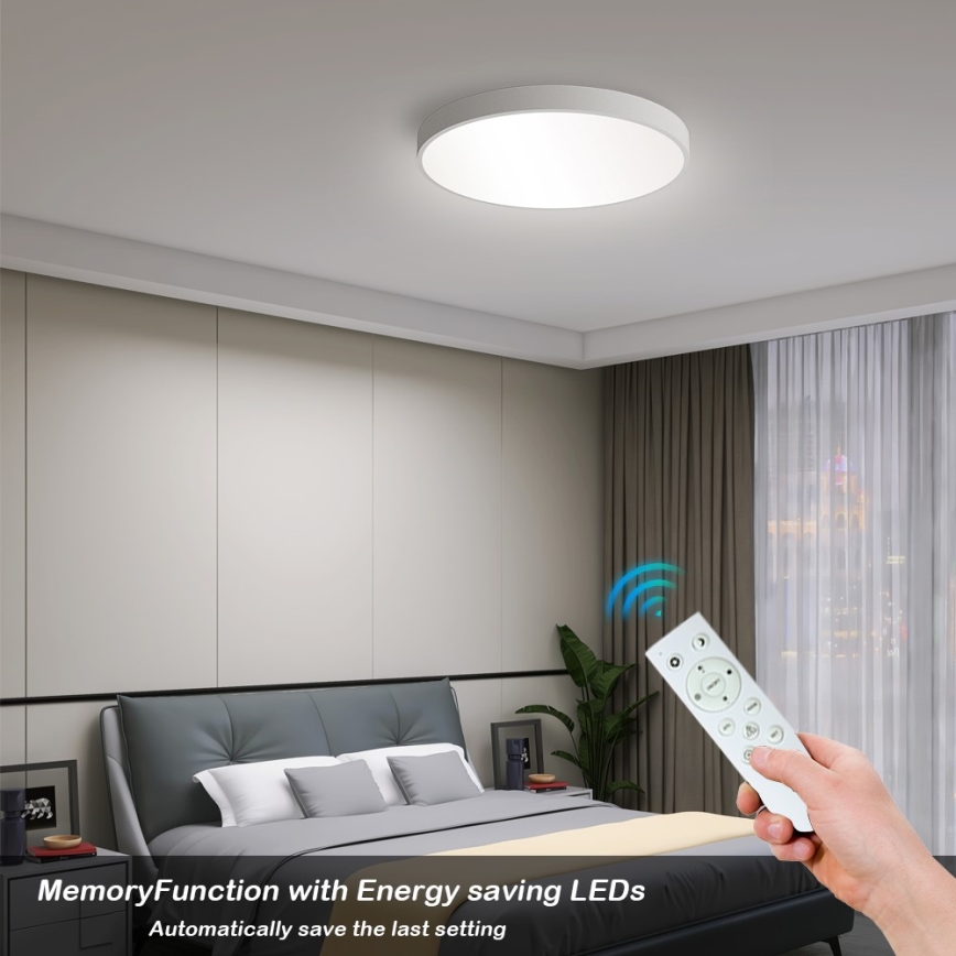 Immax NEO 07251L - LED Димируем плафон NEO LITE SEMPLICI LED/36W/230V 3000-6000K Wi-Fi Tuya бял + дистанционно управление