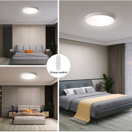 Immax NEO 07251L - LED Димируем плафон NEO LITE SEMPLICI LED/36W/230V 3000-6000K Wi-Fi Tuya бял + дистанционно управление