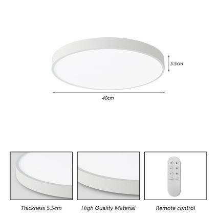 Immax NEO 07251L - LED Димируем плафон NEO LITE SEMPLICI LED/36W/230V 3000-6000K Wi-Fi Tuya бял + дистанционно управление