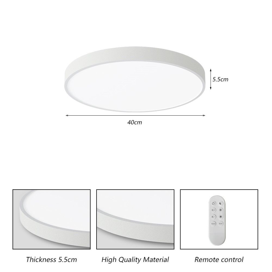 Immax NEO 07251L - LED Димируем плафон NEO LITE SEMPLICI LED/36W/230V 3000-6000K Wi-Fi Tuya бял + дистанционно управление