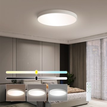 Immax NEO 07252L - LED Димируем плафон NEO LITE SEMPLICI LED/48W/230V 3000-6000K Wi-Fi Tuya бял + дистанционно управление