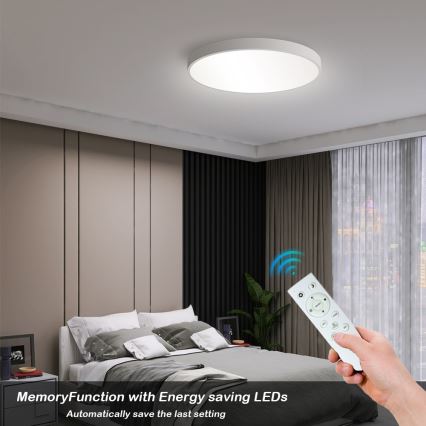 Immax NEO 07252L - LED Димируем плафон NEO LITE SEMPLICI LED/48W/230V 3000-6000K Wi-Fi Tuya бял + дистанционно управление