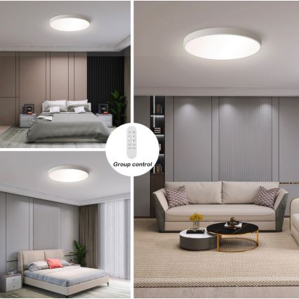 Immax NEO 07252L - LED Димируем плафон NEO LITE SEMPLICI LED/48W/230V 3000-6000K Wi-Fi Tuya бял + дистанционно управление