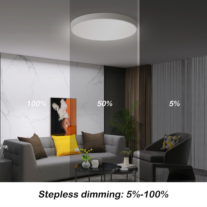 Immax NEO 07252L - LED Димируем плафон NEO LITE SEMPLICI LED/48W/230V 3000-6000K Wi-Fi Tuya бял + дистанционно управление