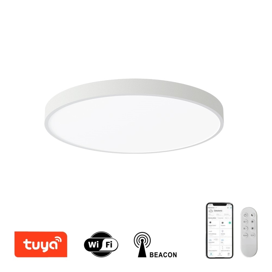 Immax NEO 07252L - LED Димируем плафон NEO LITE SEMPLICI LED/48W/230V 3000-6000K Wi-Fi Tuya бял + дистанционно управление