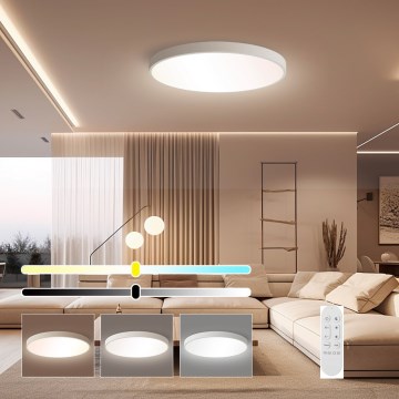 Immax NEO 07253L - LED Димируем плафон NEO LITE SEMPLICI LED/60W/230V 3000-6000K Wi-Fi Tuya бял + дистанционно управление