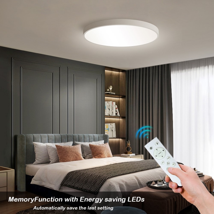 Immax NEO 07253L - LED Димируем плафон NEO LITE SEMPLICI LED/60W/230V 3000-6000K Wi-Fi Tuya бял + дистанционно управление