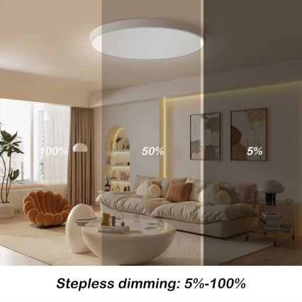 Immax NEO 07253L - LED Димируем плафон NEO LITE SEMPLICI LED/60W/230V 3000-6000K Wi-Fi Tuya бял + дистанционно управление