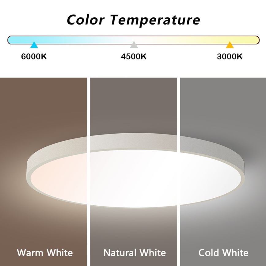 Immax NEO 07253L - LED Димируем плафон NEO LITE SEMPLICI LED/60W/230V 3000-6000K Wi-Fi Tuya бял + дистанционно управление