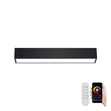 Immax NEO 07254L - LED Димируем плафон NEO LITE LUNGO LED/20W/230V 3000-6000K Wi-Fi Tuya черен + дистанционно управление